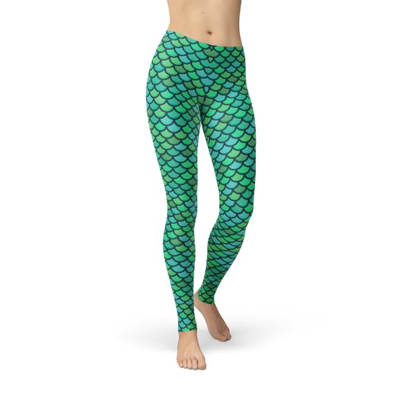 Mermaid Scales Leggings, Yoga Pants, Capris, Fish Scale Leggings