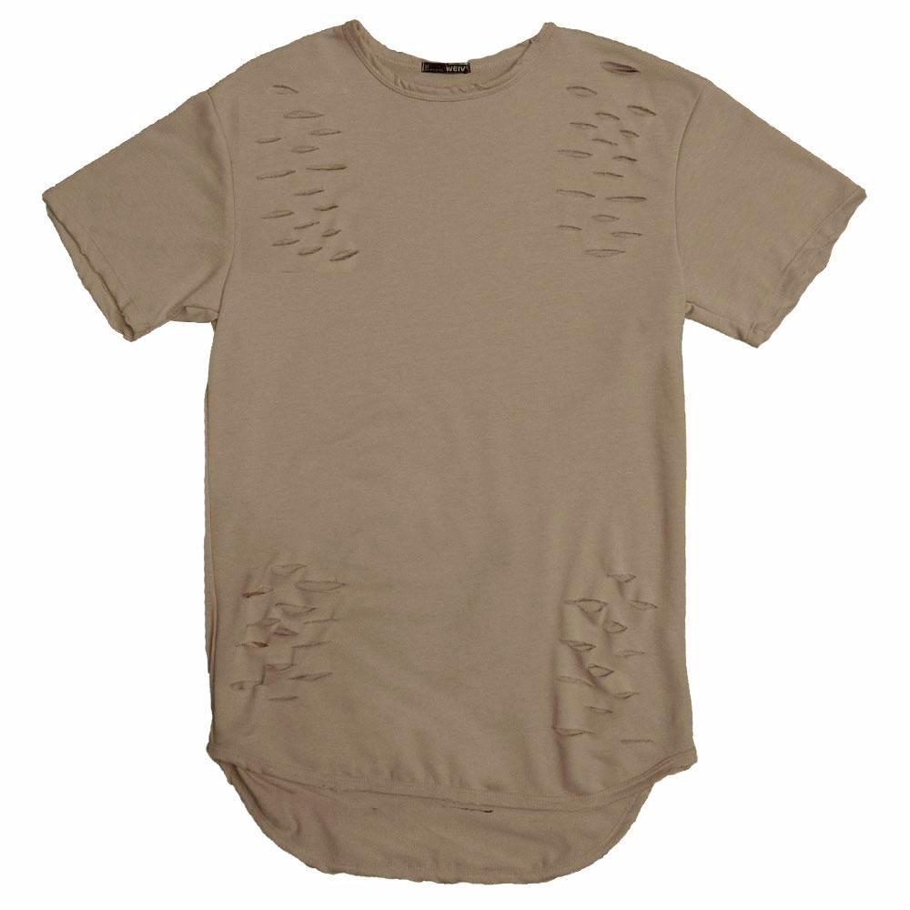 Taupe Distressed Tee