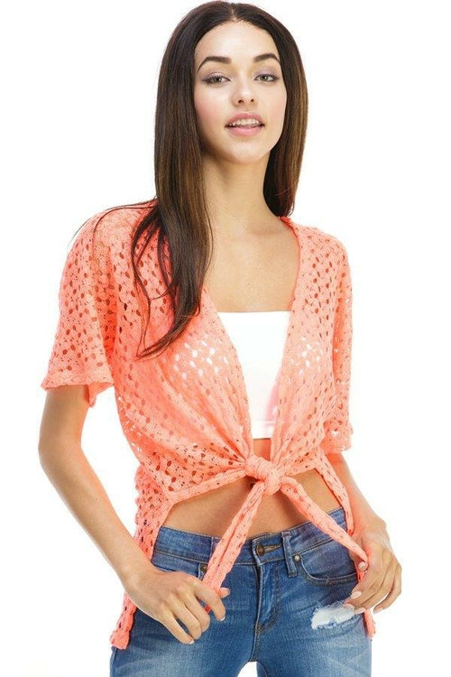 Crochet Tie-Front Cover-Up Top