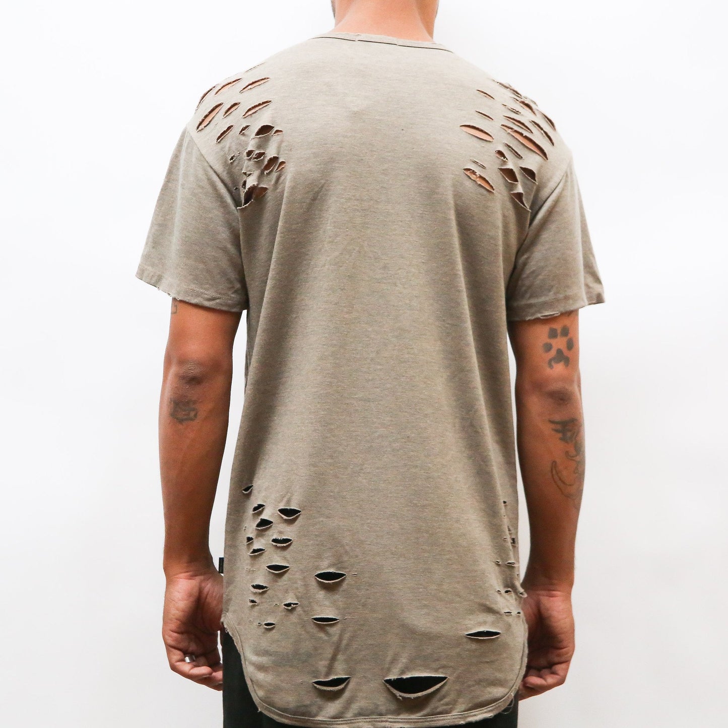 Taupe Distressed Tee