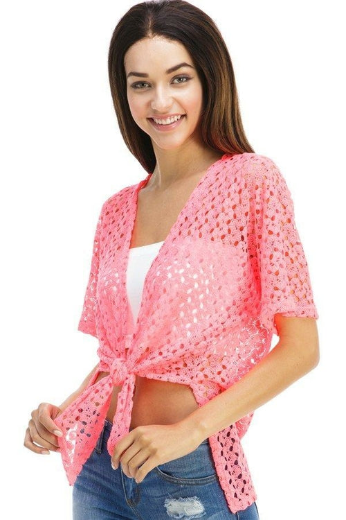 Crochet Tie-Front Cover-Up Top