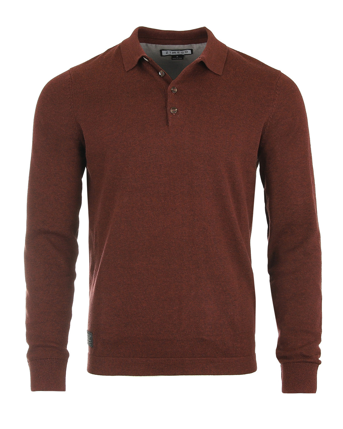 ZIMEGO Men's Casual Polo Sweater - Long Sleeve Pullover Button Knit Shirt-4