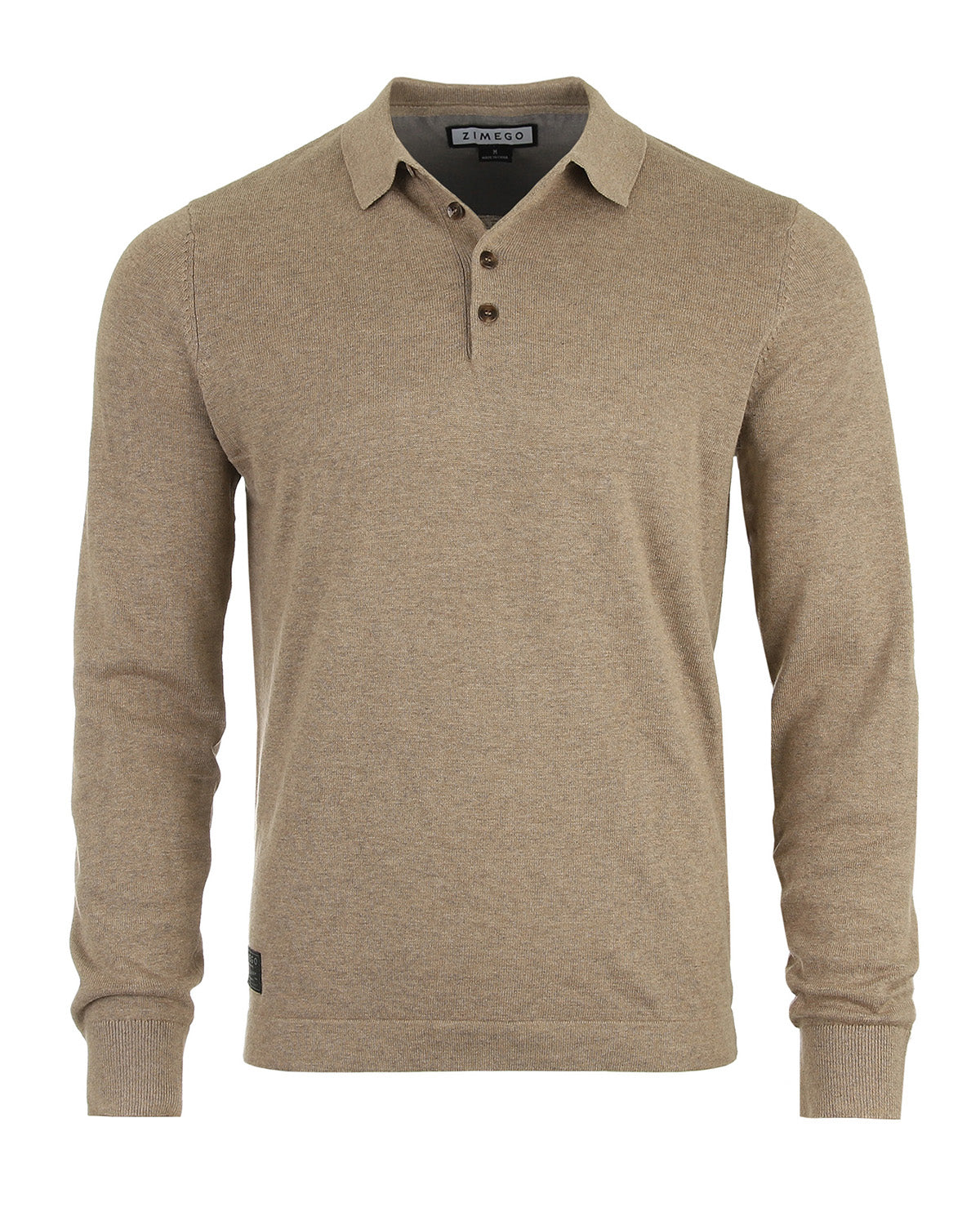 ZIMEGO Men's Casual Polo Sweater - Long Sleeve Pullover Button Knit Shirt-3