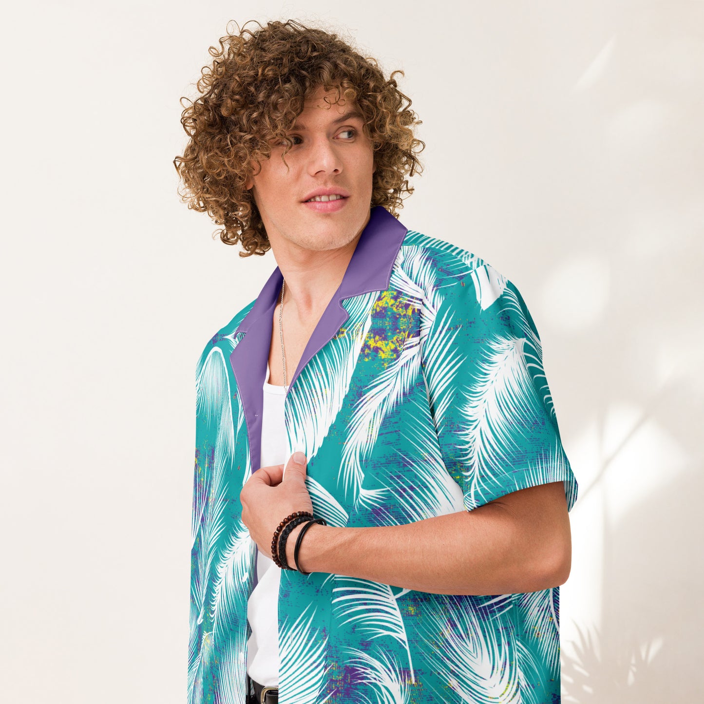 Surfside Unisex Button Down Shirt - Peacock