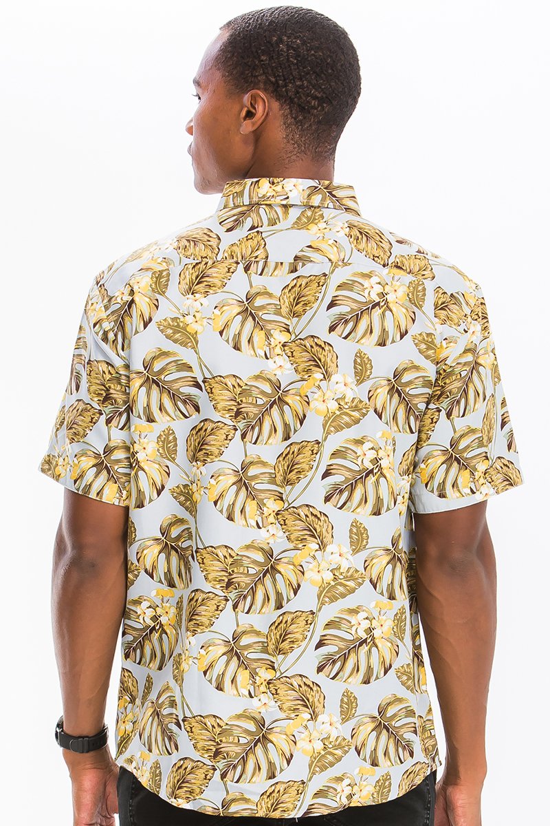 Golden Leaf Hawaiian Button Down Shirt