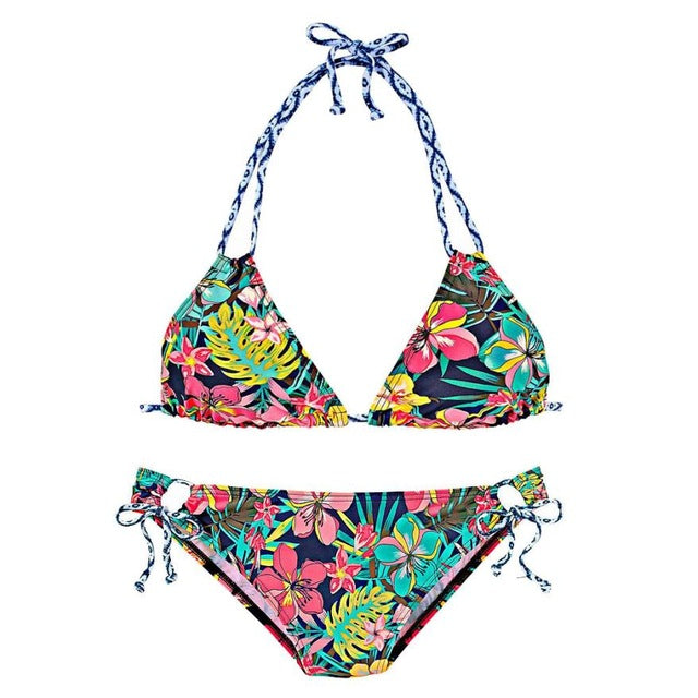 Vivid Tropical Women Swimwear Set - Two Piece